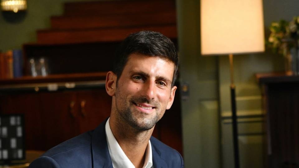 Novak Djokovic en un acto para su Fundacin durante el US Open 2019