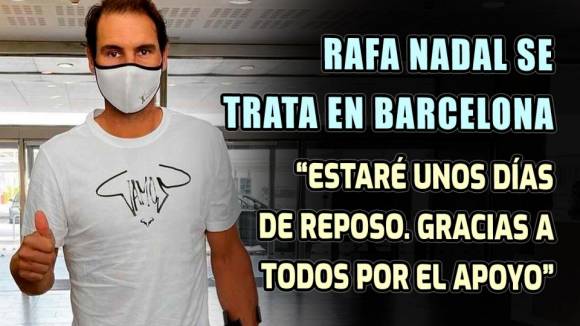 Rafa Nadal en Barcelona tras tratarse su lesin en el pie